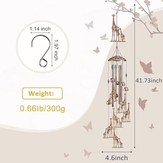 Giraffe Wind Chimes for Outside,Gardening Gifts for Giraffe Lover,Women,Men,Mom,Birthday Party Decorations,Memorial Gifts,Wind Chimes Outdoors,Indoors,Room,Home,Wall,Garden,Patio,Yard Decor