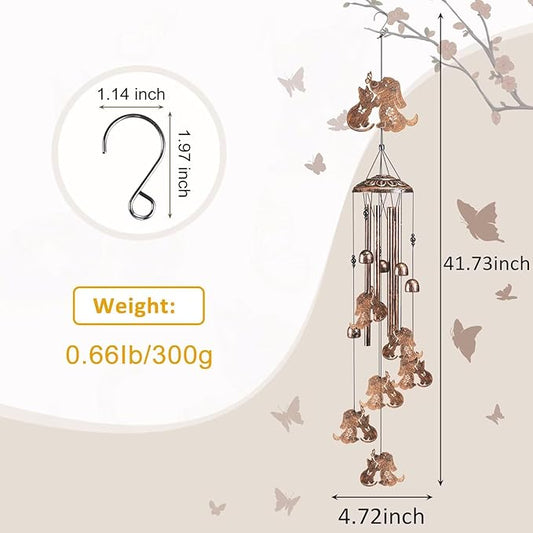Cat Dog Wind Chimes for Outside,Gardening Gifts for cat Dog Lover,Women,Men,Mom,Birthday Party Decorations,Memorial Gifts,Wind Chimes Outdoors,Indoors,Room,Home,Wall,Garden,Patio,Yard Decor