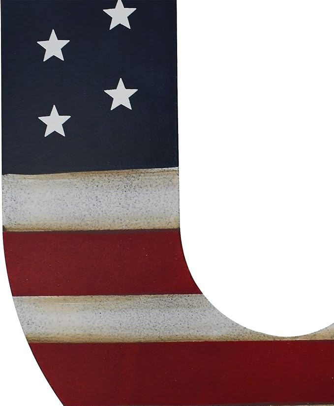 Metal Barn Star Yard Sign Patriotic Garden Stakes Hanging Ornament with Stake Outdoor 4th of July Lawn Decoration Party Supplies USA Flag Decor for Independence Day Memorial Day (F)
