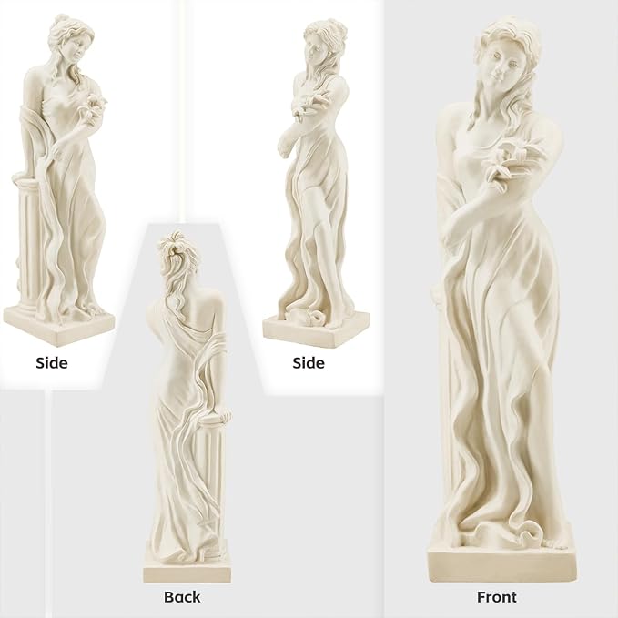 Nymph Garden Statue Large, 51" H Goddess of Spring Flowers Roman Style Sculpture Decoration, Outdoor Statue for Patio Lawn Porch Decor