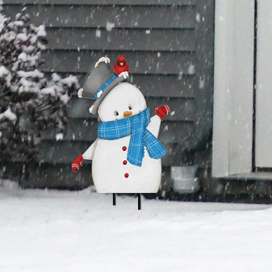 Briarwood Lane Jolly Winter Snowman Metal Yard Art