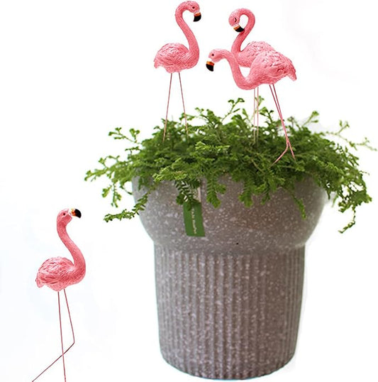 4 Pcs Pink Flamingo Garden Statues – Stylish and Vivid Lawn Decorations with Fine Details Suitable for Yards, Patios, and Gifts