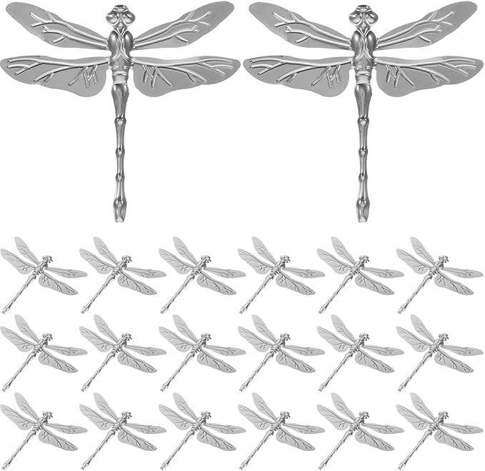 Abaodam 20Pcs Metal Dragonfly Sculpture Wall Art for Garden Decoration 2.75In Handmade Iron Dragonfly Figurine Outdoor Patio Home Decor Diy Craft Project