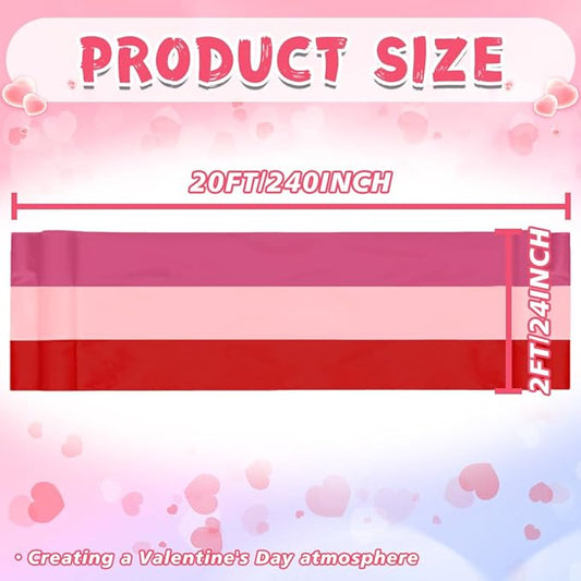 3Pack Valentines Bunting 2x20Ft Valentine’s Day Decorations Bunting Red Pink Stripe Banner Outdoor Garden Fence Porch Decor Engagement Party Anniversary/Wedding Décor