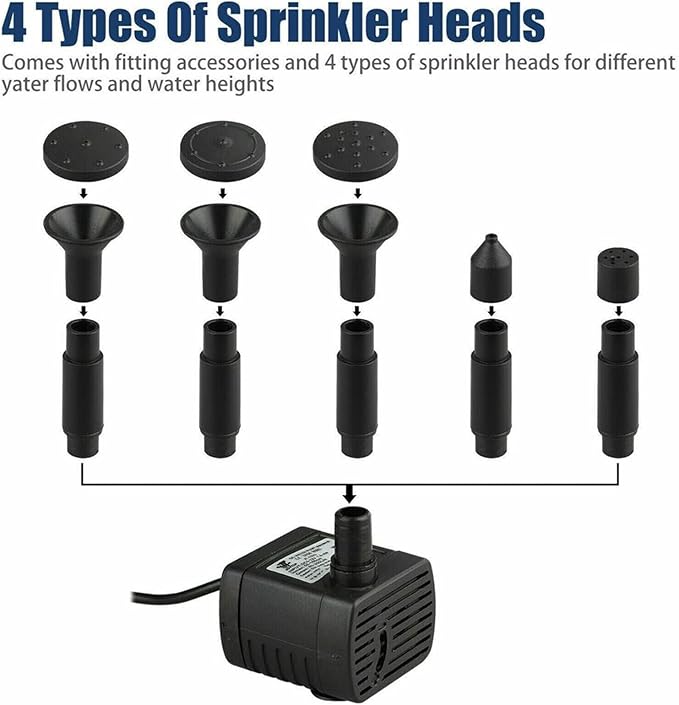 Solar Powered Fountain with 5 Size Spray Adapters Energy Saving Water Pump for Pond Garden Decor