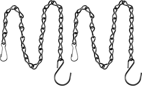 EBOOT 2 Pcs Hanging Chain for Bird Feeders, Planters, Lanterns and Ornaments (Black,19.7 Inch)