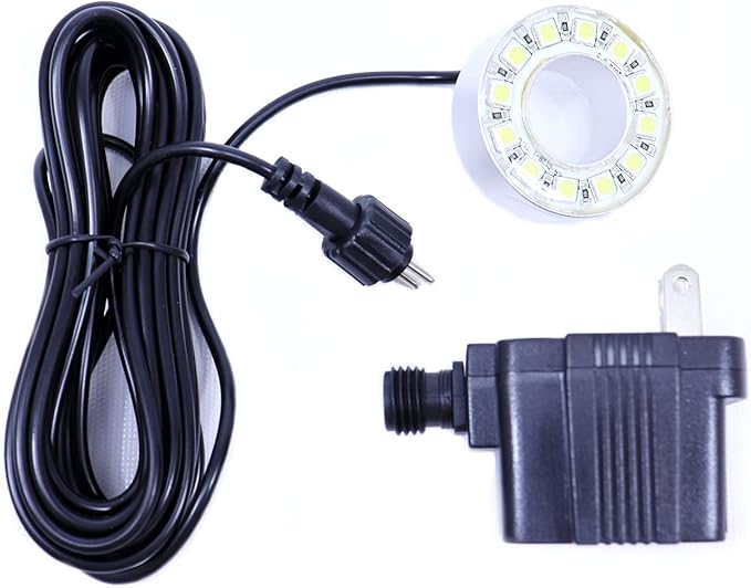 Ocean Mist LR-D12W Pond Fountain and Garden 12 LED Ring Light - White