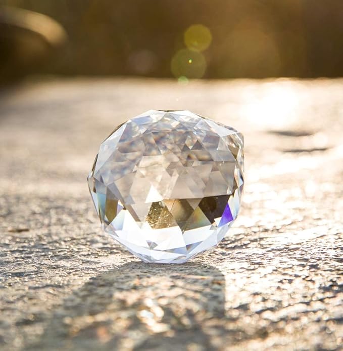 H&D 10pcs 30mm Clear Crystal Ball Feng Shui Lamp Prism Rainbow Suncatcher Wedding Decor Ceiling Lamp Lighting Hanging Drop Pendants