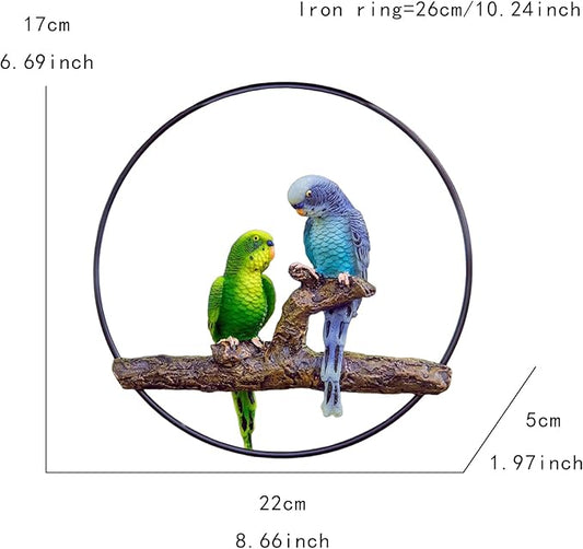 Exotic Hanging Parrot Statue - Vibrant Hand-Painted Resin Decor for Patio, Garden, Lawn, Pool, or Sunroom - Ideal Tropical Bird Gift