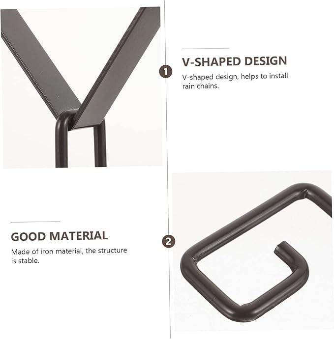 Rain Chain Hooks for Gutters 1 Set of Metal Rain Chain Gutter Clips Adapter for Easy Install