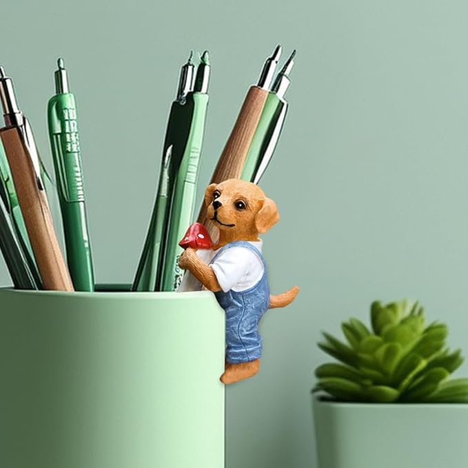 Dog Figure Plant Pot Hanger, Flower Pot Hugger, Resin Tortoise Statue, Funny Pot Huggers for Planters, Cute Climbing Tortoise Flower Pot Hugger, Garden Fence Balcony Patio Yard (Dog)