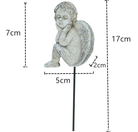 MUAMAX Decorative Angel Garden Stakes Miniature Angel Fairy Garden Angel Small Memorial Statue