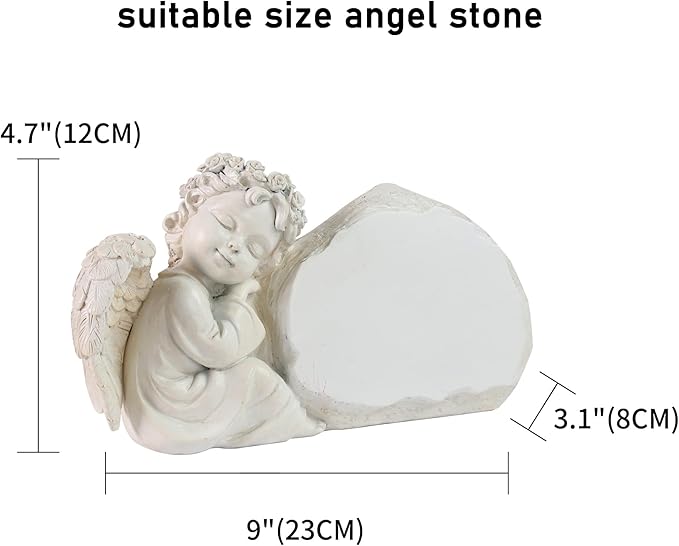 Personalized Memorial Garden Stones Engraved with Any Message, Custom Angel Gravestones Tombstones Memorial Gifts Symapthy Gifts for Loss of Loved Ones Mom Dad
