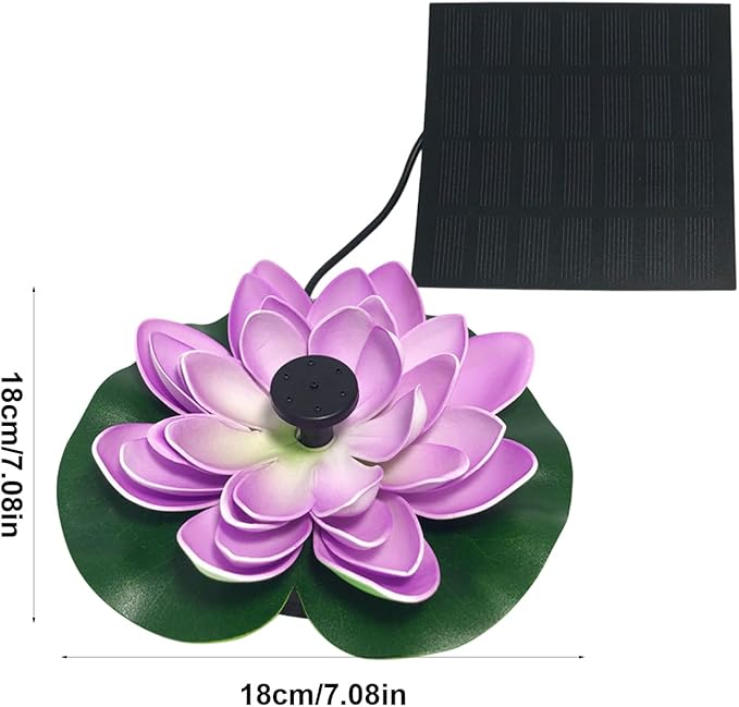 Solar Water Fountain - Garden Decor Solar Bird Fountain,Led Powered Ponds, Led Pond Pump Bird Bath, Lily Outdoor Ponds with 8 Nozzles, Water Pump for Outside Pond and Backyard