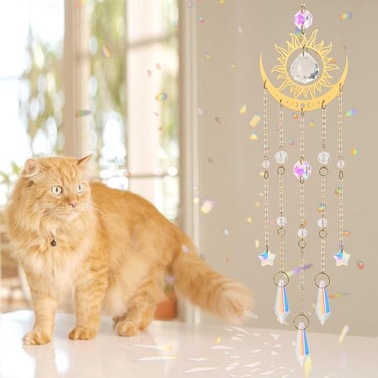 Crystal Suncatcher, Suncatchers for Windows Hanging Indoor Outdoor Prism Rainbow Maker Home Garden Decor for Thanks Giving Valentines's and Mother's Day