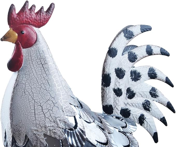 Rooster Statue Chicken Animal Sculpture Garden Decoration Metal Yard Art for Patio Lawn Backyard Outdoor Decoration