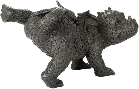 Pacific Giftware Garden Dragon Peeing Dragon Decorative Garden Accent Sculpture Stone Finish 10 Inch Tall