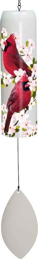 Spoontiques Cardinal Bell Wind Chime - Outdoor Garden Décor - Decorative Chimes for Yard, Garden, Backyard and Patio Decoration