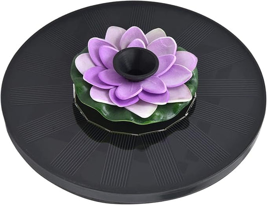 Milltrip Flower Solar Fountain, Floating Solar Powered Water Feature for Bird Bath, Garden Pond & Outdoor Decor (Purple)