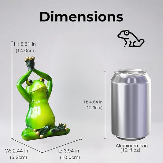 Yoga Frog Statue Outdoor Decor,5.5''(H) Yoga Frog Garden Sculptures for Yard Lawn,Resin Animal Figurines Home Porch Patio Table Art Decorations