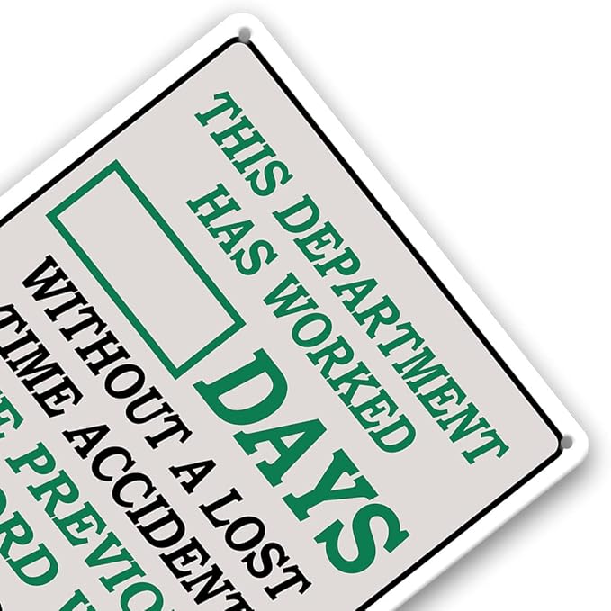 Funny Yard Metal Signs Outdoor Warning Tin Sign Days Since Last Incident Days Without Accident Sign Day Counter Signs 8"x12"