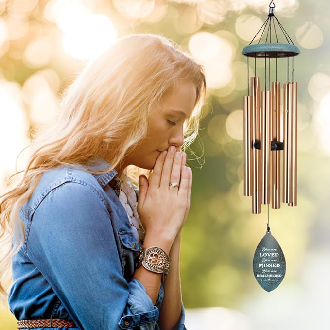 ASTARIN Personalized Wind Chimes for Outside Deep Tone,Customized Windchime Outdoors, Chimes for Outdoors,Sympathy Wind Chimes Memorial for Mom Dad,All Metal Wind Chime