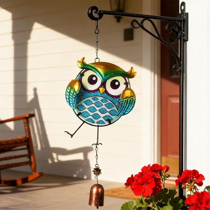 Owl Wind Chimes 3 Pack - Metal Wind Chimes for Outside, Waterproof Rustproof Garden Decor with Hooks, Handcrafted Birthday Gifts for Friends, Patio & Yard Decoration