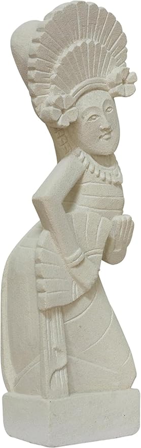 G6 Collection 8" Hand Carved Limestone Sculpture Balinese Dancer Statue Home Decor Handmade Handcrafted Gift Decorative Figurine Accent Decoration Artwork Stone (8" Tall)