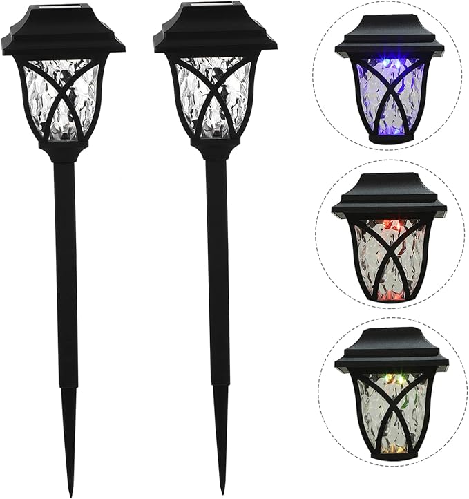 Angoily 4pcs Solar Lawn Lights Easy Install Led Outdoor Garden Lighting for Pathways Unique Design Solar Powered Landscape Decor