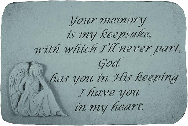 Design Toscano Your Memory is My Keepsake: Angel Cast Stone Memorial Garden Marker