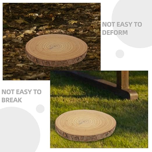 SUPVOX Garden Stepping Stones 11 Inch Wooden Chip Decoration for Outdoor Lawn Pathways and Walkway Landscaping