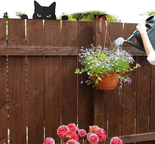 Metal Yard Art Decor - Black Cat Silhouette Statue, Outdoor Garden Ornaments, Cat Lovers Gift, Spring Decor