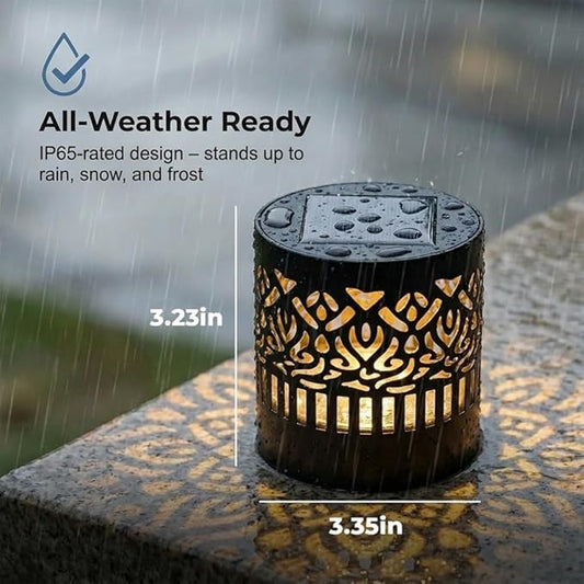 Decorative Solar Mandala Lights, 2026 New Solar Fence Lights Outdoor Metal, Solar Powered Outdoor Deck Step Wall Lights, Mandala Theme Waterproof Fence Light for Garden Post Patio Backyard (1PC)