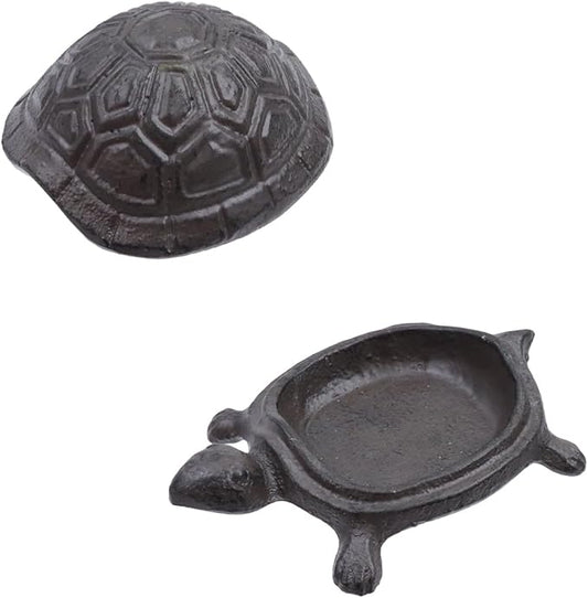 4.41" Cast Iron Turtle Key Hider Spare Key Holder Garden Decoration Turtle Jewelry Trinkets Box,Iron-color