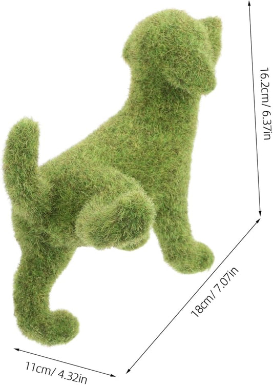 Yardwe Lifelike Outdoor Sculpture for Garden Patio Timeless European Style Decorative Animal Figurine Creative Green Flocking Design for Courtyard and Outdoor Spaces