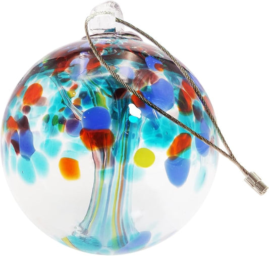 Dale Tiffany Hand Blown Glass, 4" Diameter Devotion, Tree of Life Collection, Witch Globe Hanging Garden Indoor/Outdoor Decorative Ornament Gazing Ball