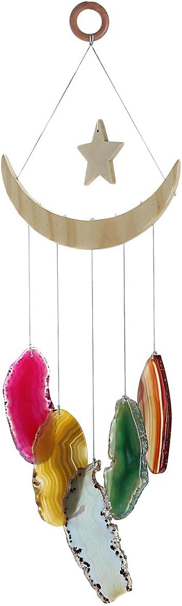 rockcloud Agate Slices Geode Wind Chime Home Garden Decoration Figurine