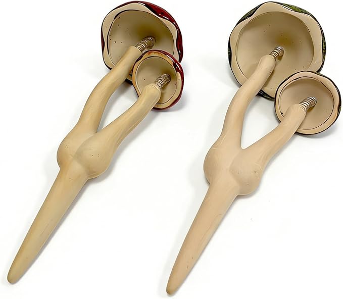 2pcs Ceramic Mushroom Garden Stake, Fairy Garden Figurines Decoration,Yard Outdoor Mushroom Decor, 11.8" in Height