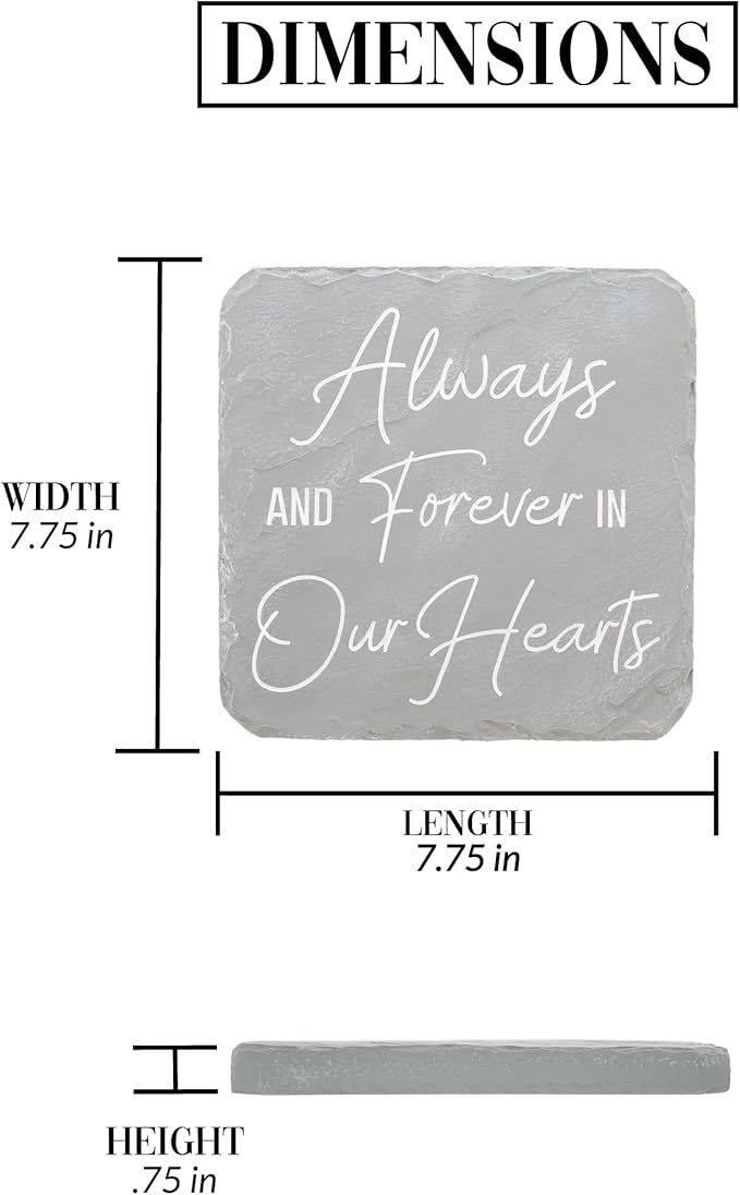 Pavilion Gift Company 25323 Always & Forever-7.75" x 7.75" Garden Stone, Light Gray, White