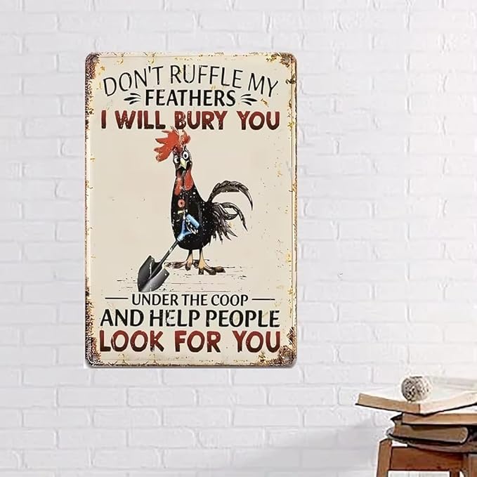 ZiCooL Metal Retro Domineering Rooster Wall Art, Creativity Art Decorations, Garden Sign Outside Decor๏ผWall Sculpture๏ผ Hanging Sculpture for Living Room Dining Room Bedroom Yard Outdoor Decor