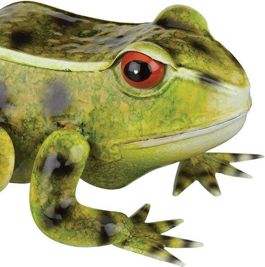 Regal Art & Gift Frog Garder Statue 9 Inch - Decorative Outdoor Sculpture, Metal Decor for Patio, Porch & Garden Décor