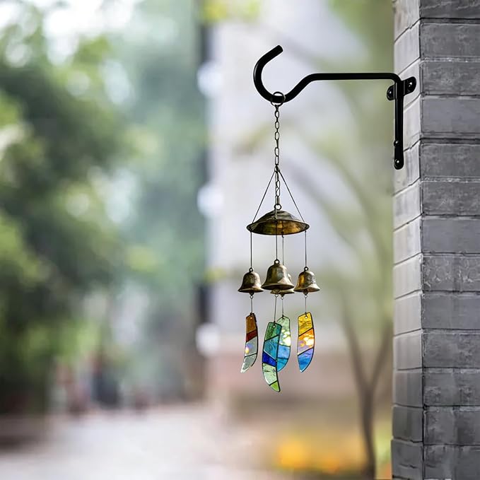 2 Pack Metal Plant Hanger for Wall, Decorative Plant Hooks for Hanging Plants, Indoor Outdoor Wall Plant Holder for Hanging Planters, Bird Feeders Home Decor (Black, 6 in-Straight Hook)