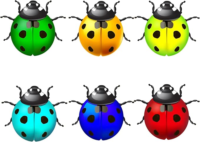 Surakey Metal Garden Decor for Outside Cute Ladybugs Yard Art Lawn Ornaments Wall Sculptures & Statues Iron Ladybug Wall Decoration Outdoor Fence Decorations for Patio Park (Red)