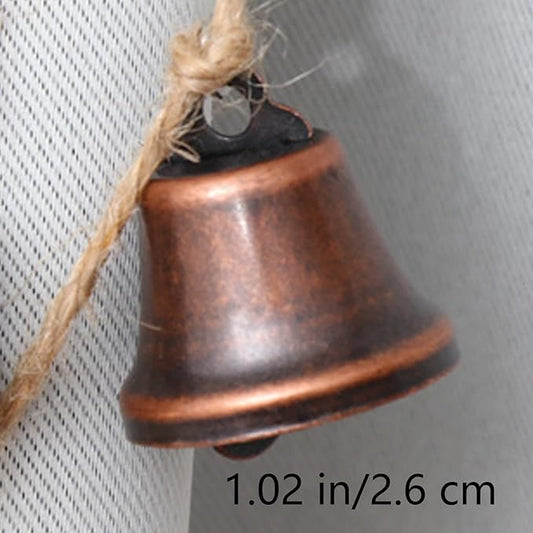 MrMrKura Vintage Jingle Bells Hanging String, 9 Antique Red Copper Bells Decorative Hanging Bells Wind Chimes Bell Decoration Gifts for Home Garden Decor Crafts (53 inches Long)