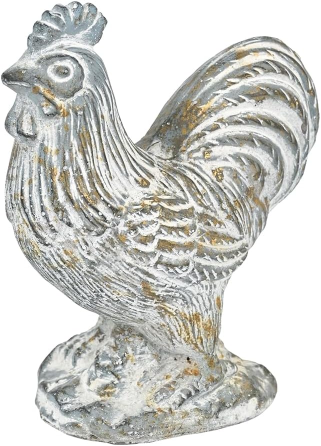 Rooster Statue Chicken Figurine Cement Rooster Figurine Figurines Artwork for Outdoor, Backyard, Patio and Home Kitchen Decoration