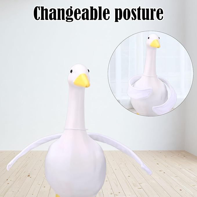 2pcs Poseable Goose Wings, Porch Lawn Goose Outfit Accessories for 23-28in/58.4-71.1cm Porch Lawn Geese Outdoor Patio Yard Decoration Accessories (White)