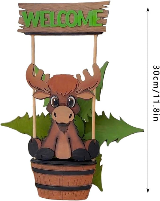 Animal Wind Garden Metal Sculpture Outdoor Art for Yard Patio (Beige, 30CM)
