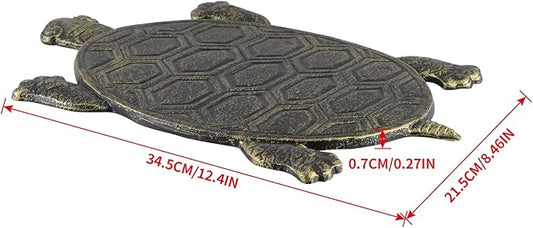 MDLUU Turtle Stepping Stone, Cast Iron Flagstone, Decorative Tortoise Stepping Stone for Garden Walkway, Flower Bed (Bronze)