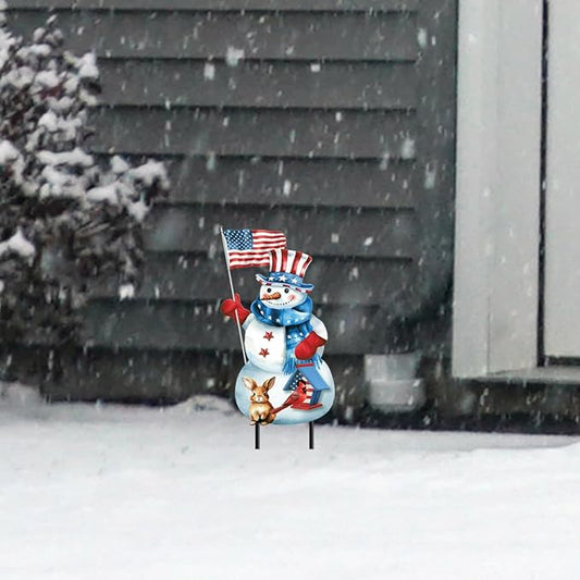 Briarwood Lane American Snowman Metal Art