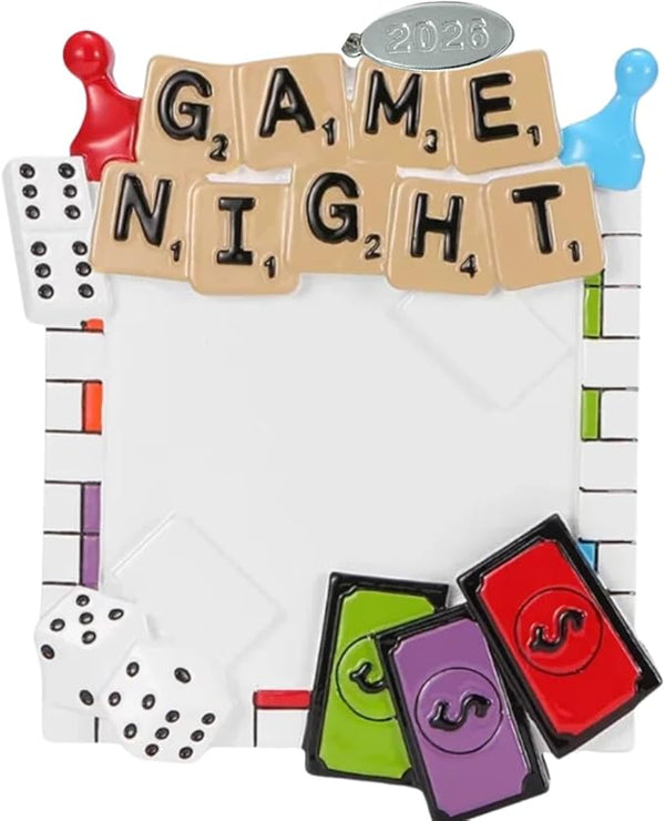 Game Night Christmas Ornament, Board Game Ornament Gift Idea, Stocking Stuffer Easily Personalized at Home - Arrives in Gift Box